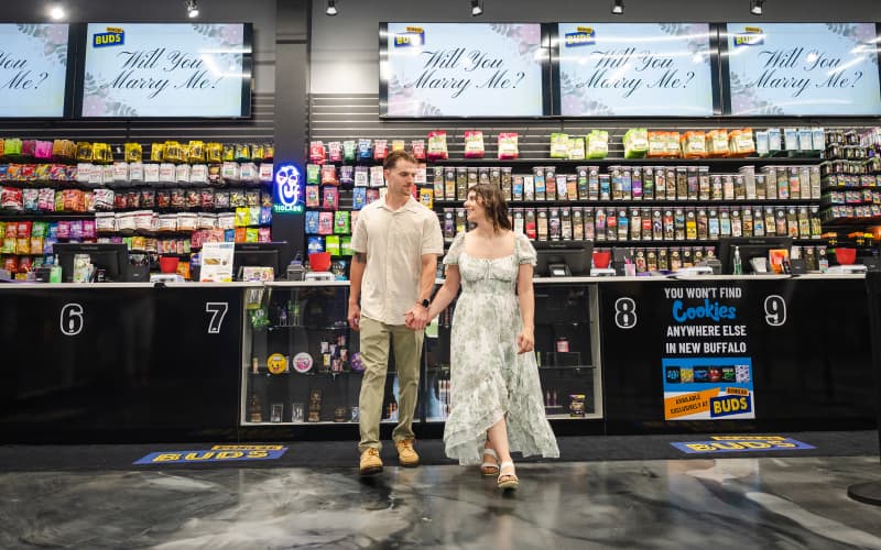 Brian and Danielle's engagement photo shoot at Border Buds